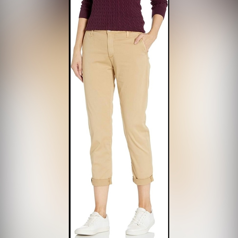 Adriano Goldschmied Tan/Yellow The Abbey Ankle Skinny Stretchy Trousers